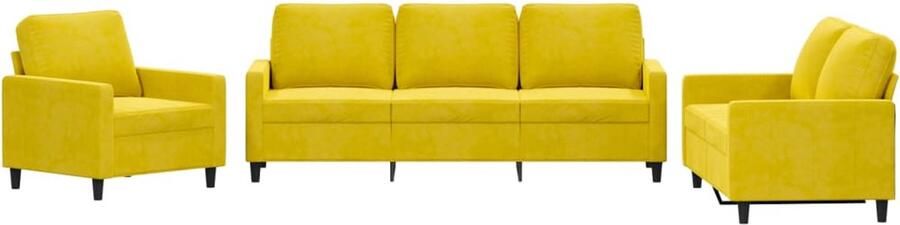 The Living Store Fluweel Lounge Set Geel 2-zitsbank Comfortabel Metaal Multiplex-Kader Lounge Set Fluweel Sofa Bankstellen Lounge Meubels 2 Persoons Bank - Foto 2