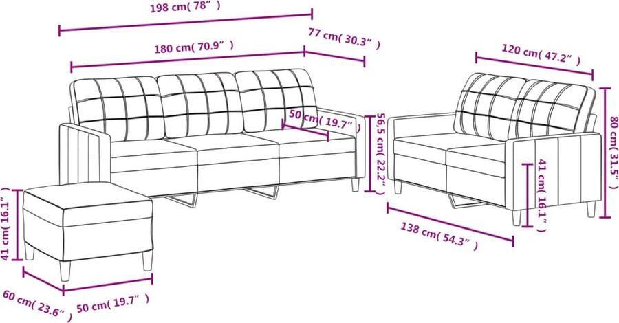 VidaXL Loungeset 3-delig Lichtgeel Inclusief Kussens Loungeset Tuinmeubelen Buitenset Loungehoek Relaxstoel