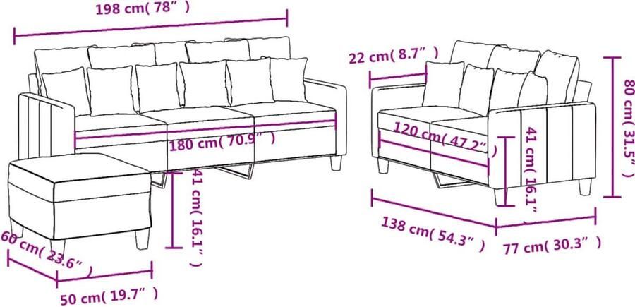 VidaXL Loungeset 3-delig Wijnrood Inclusief kussens Loungeset Woonkamerinrichting Bankstel Buitenmeubilair Lounge Set