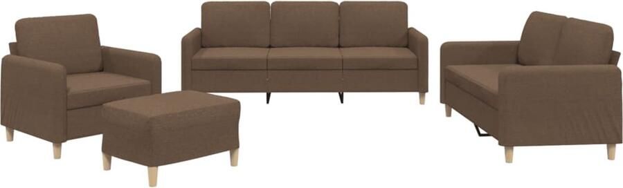 VidaXL Loungeset 4-delig Stof Bruin