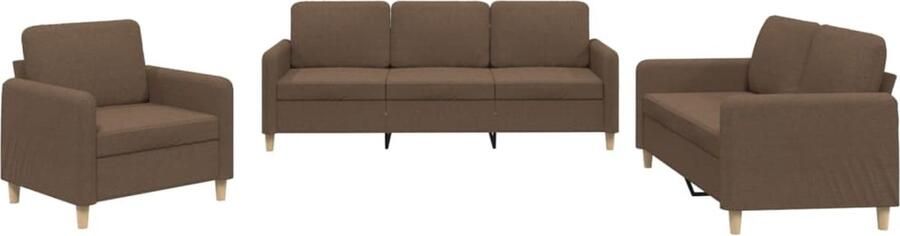 VidaXL Loungeset 4-delig Stof Bruin Loungebank Bruine Bank Bankstellen Tuinbank Buitenbank