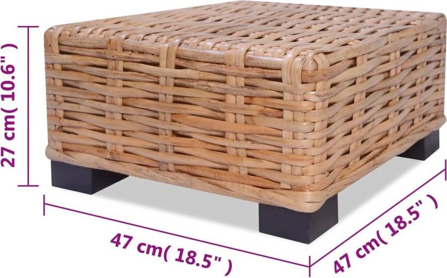 Vida XL vidaXL Loungeset natuurlijk rattan 27-delig-VXL-244623