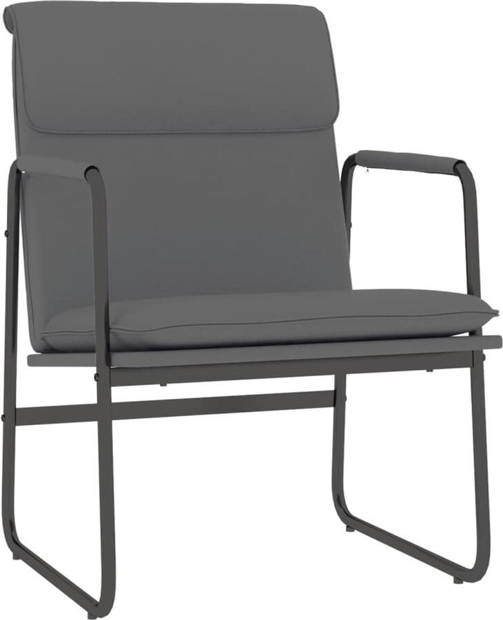 VidaXL Loungestoel 55x64x80 cm kunstleer grijs - Foto 2