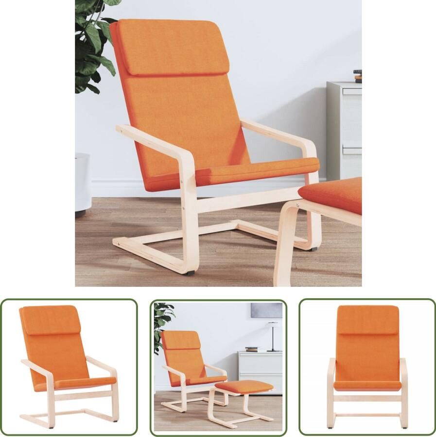 The Living Store Relaxstoel stof donkergeel Relaxfauteuil Fauteuils Loungestoel Donkere Kleuren Huiskamermeubilair