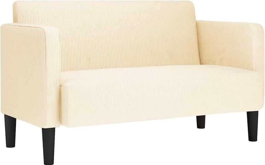 VidaXL Loveseat bank 109 cm corduroy stof crèmekleurig