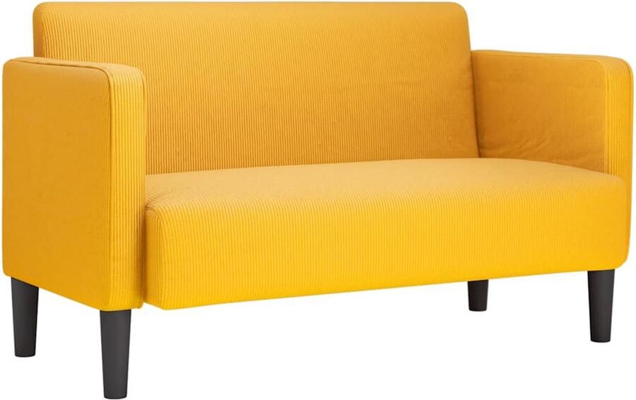 VidaXL Loveseat bank 109 cm corduroy stof lichtgeel