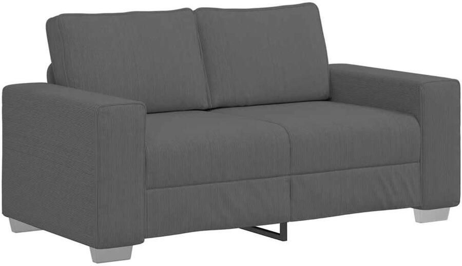 VidaXL Loveseat bank 120 cm corduroy stof donkergrijs