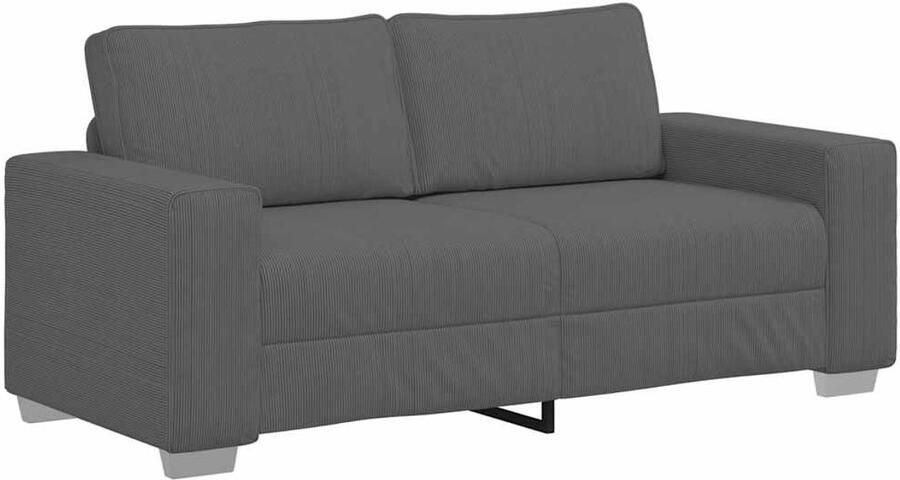 VidaXL Loveseat bank 140 cm corduroy stof donkergrijs