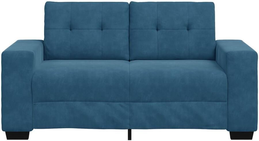 VidaXL Fluwelen blauw Fluweel hout Middelgroot Duurzaam Blauwe bank - Foto 2