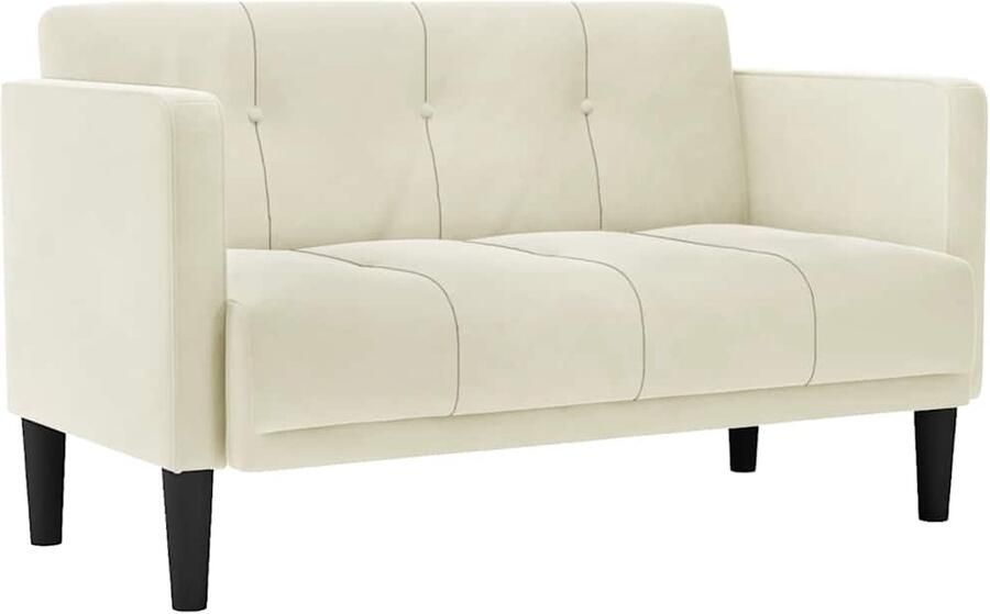 VidaXL Loveseat bank crème 111 cm fluweel