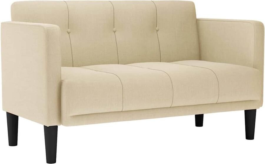 VidaXL Loveseat Bank Crème 111 cm Stof