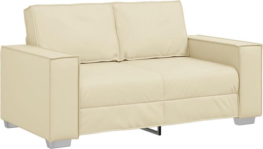 VidaXL Sofastoel met kussen Crème 160 x 78 x 84 cm Kunstleer