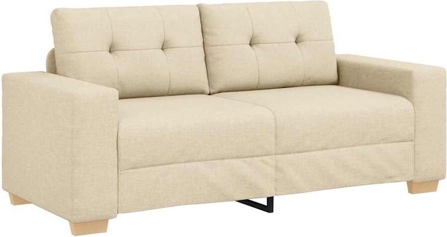 VidaXL Loveseat Bank Crème 140 cm Stof