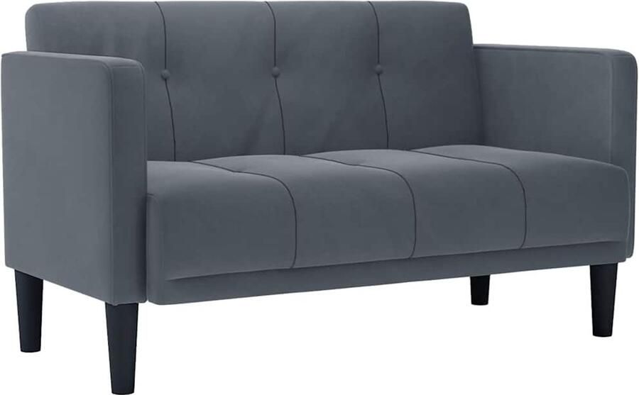 VidaXL Loveseat bank donkergrijs 111 cm fluweel