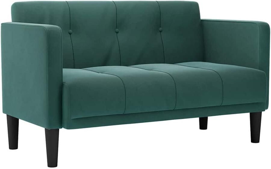 VidaXL Loveseat bank donkergroen 111 cm fluweel