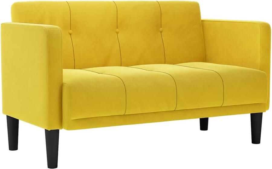 VidaXL Loveseat bank geel 111 cm fluweel