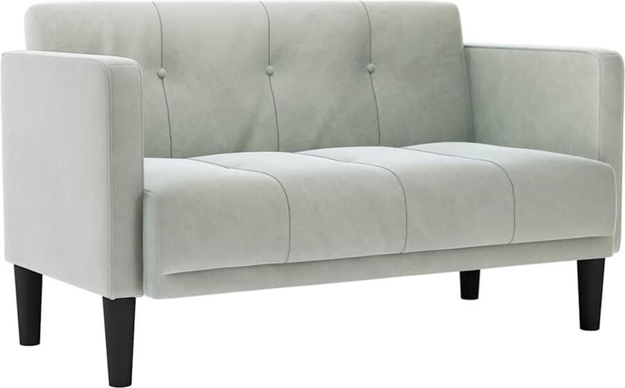 VidaXL Loveseat bank lichtgrijs 111 cm fluweel