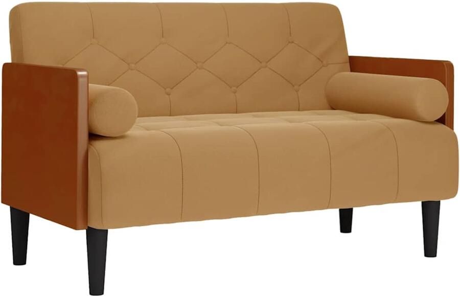 VidaXL Loveseat bank met bolsters bruin 110 cm fluweel