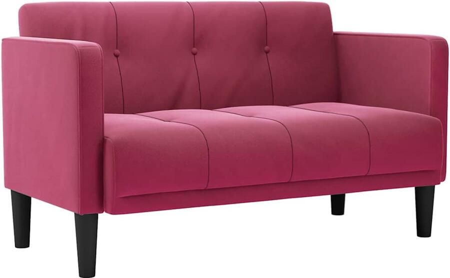 VidaXL Loveseat bank wijnrood 111 cm fluweel