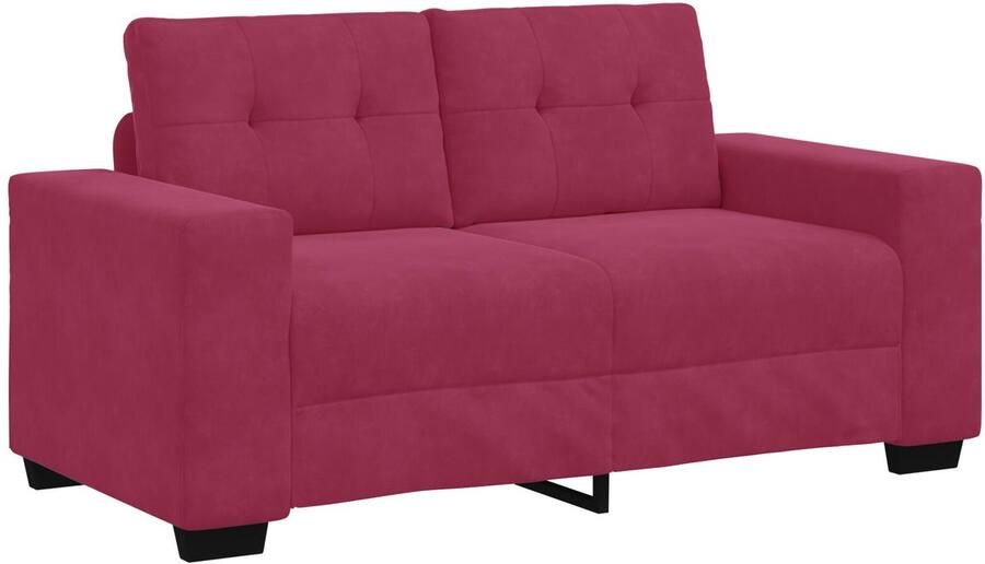 VidaXL Bank Fluwelen wijnrood Fluweel Middelgroot Duurzaam - Foto 2