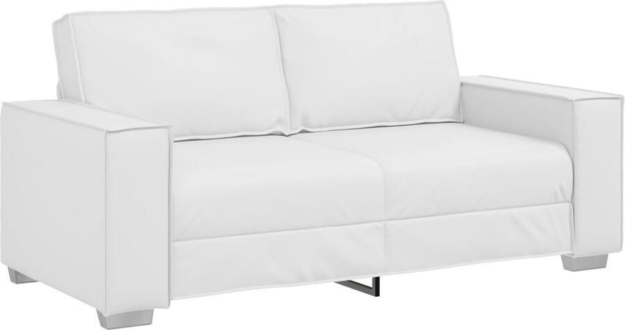 VidaXL Loveseat Sofa 140 cm met kussen Wit Kunstleer