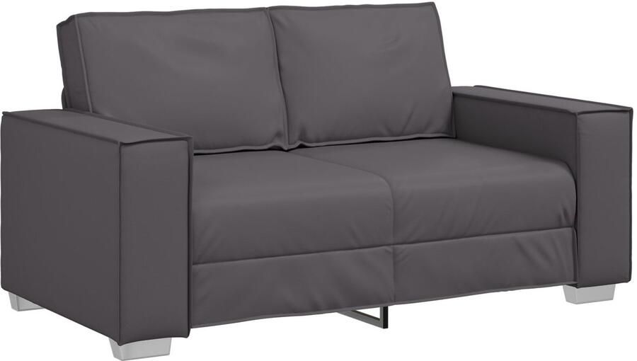 VidaXL Sofastoel met kussen Grijs 160 x 78 x 84 cm Kunstleer