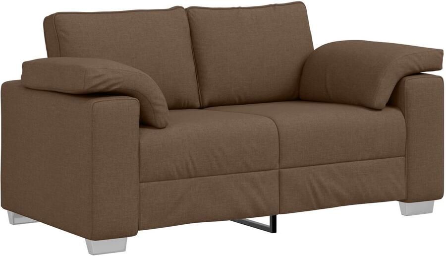 VidaXL Bank Bruin Stof Hout Middelgroot Past bij Veel Moderne Bank - Foto 4