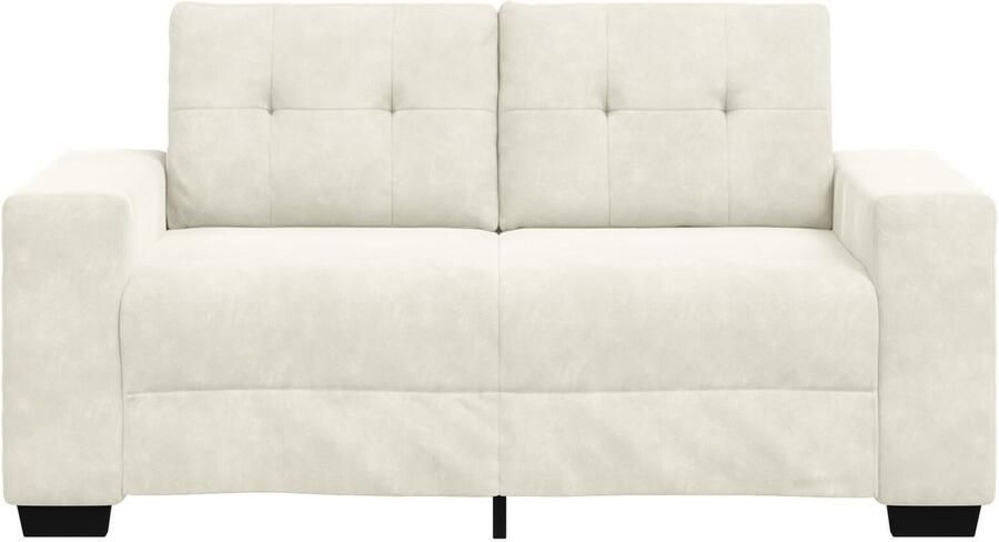 VidaXL Fluwelen crème Fluwelen stof Middelgroot Duurzaam Twee-zitsbank