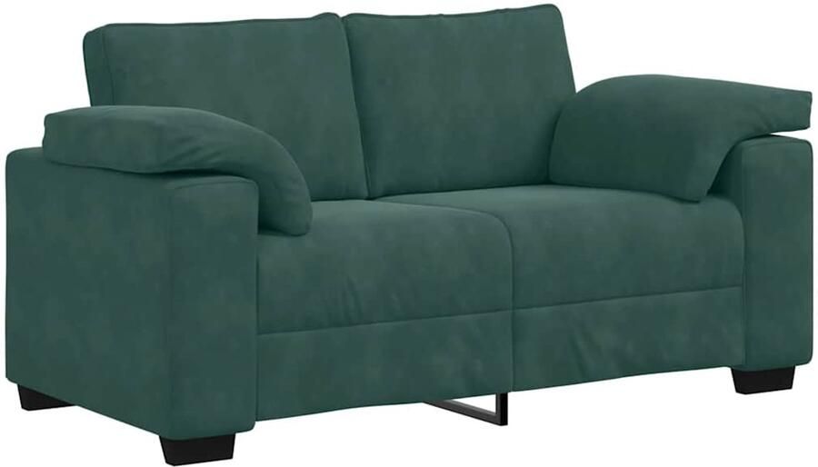 VidaXL Loveseat Sofa Donkergroen 120 cm Fluweel