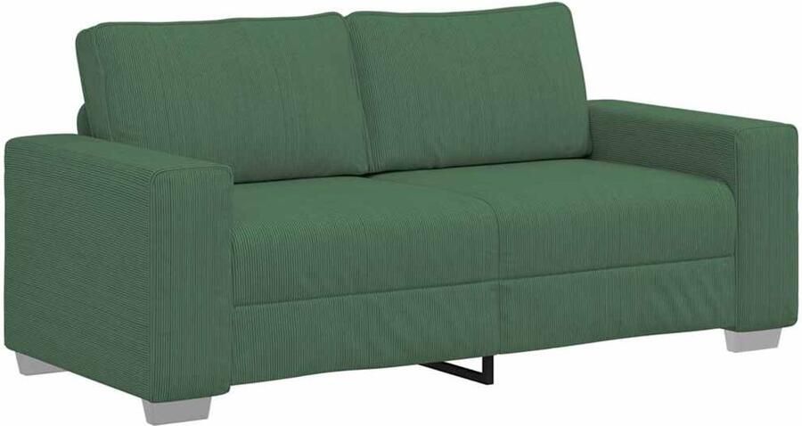 VidaXL Loveseat Sofa Donkergroen 140 cm Corduroy Stof