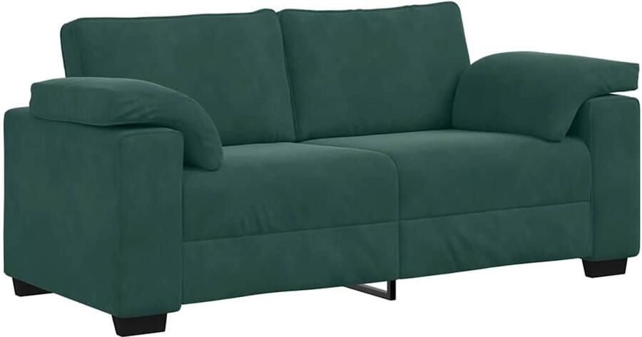 VidaXL Loveseat Sofa Donkergroen 140 cm Fluweel