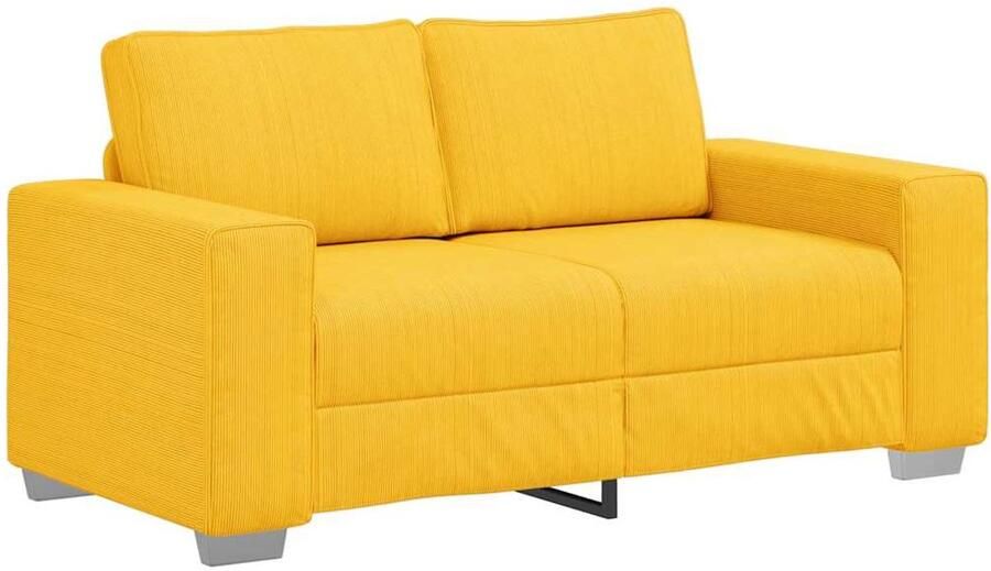 VidaXL Loveseat Sofa Lichtgeel 120 cm Corduroy Stof