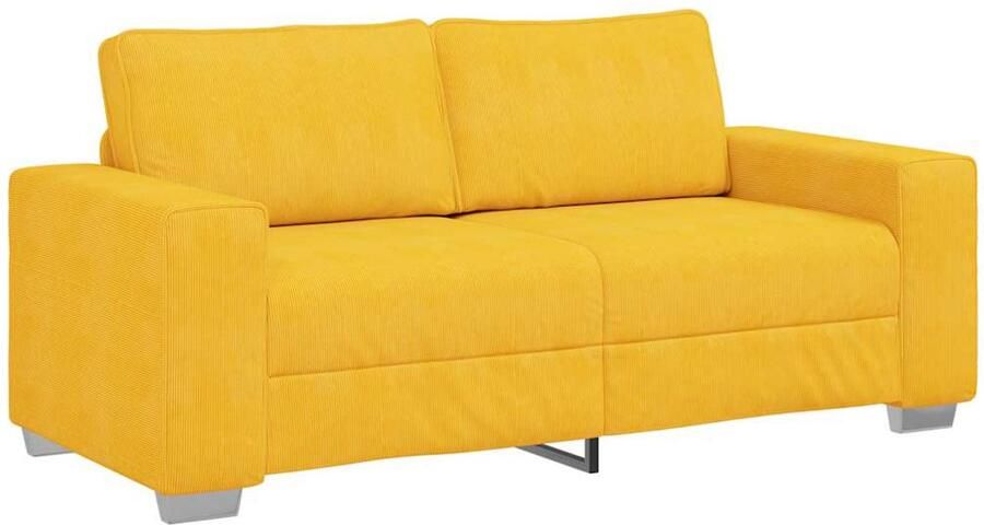 VidaXL Loveseat Sofa Lichtgeel 140 cm Corduroy Stof