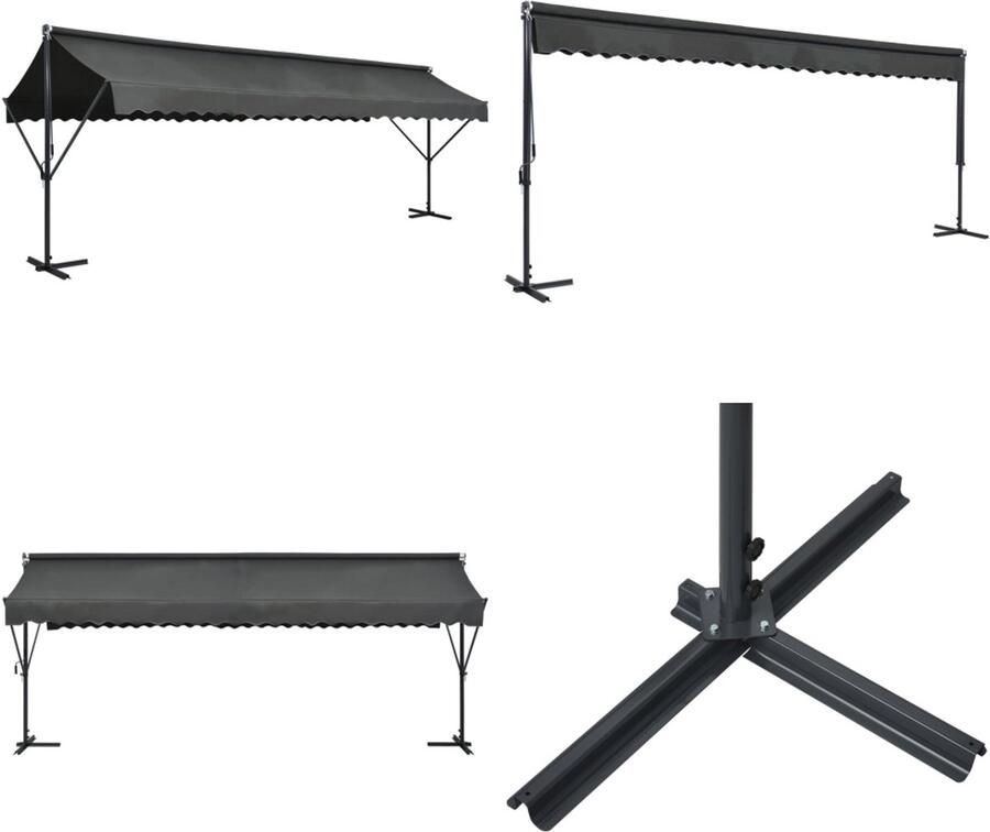 VidaXL Luifel vrijstaand 600x300 cm antraciet Luifel Parasol Zonwering Buitenuitrusting Tuindecoratie Tuinaccessoires Vrijetijdsactiviteiten Luifel Luifels Zonwering Zonweringen