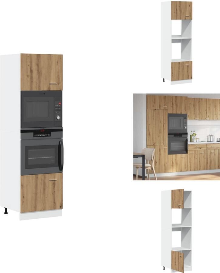 VidaXL Magnetronkast Magnetronkasten -keukenkast Magnetronkast 60x57x207 cm bewerkt hout ambachtelijk eiken
