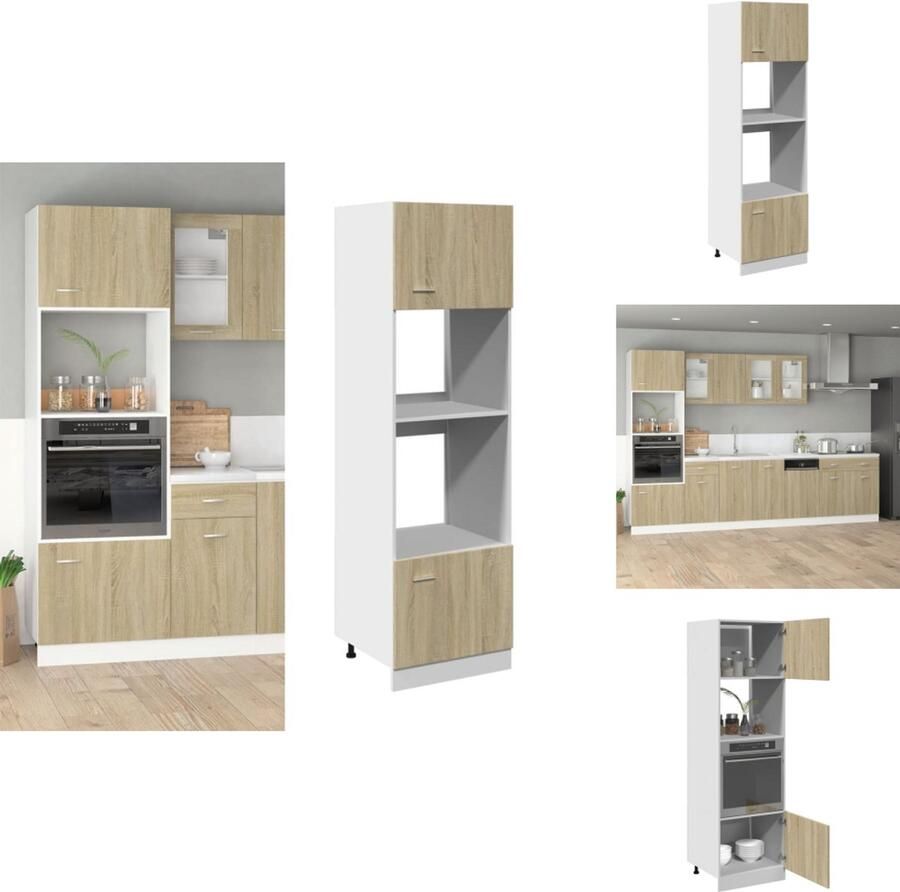 VidaXL Magnetronkast Magnetronkasten Keukenkast Magnetronkast Keuken Magnetronkast 60x57x207 cm spaanplaat sonoma eikenkleurig