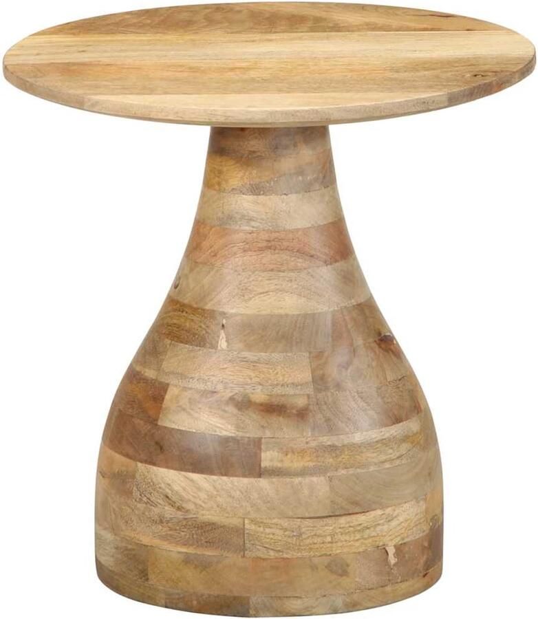 The Living Store Bijzettafel Ø40x40 cm massief mangohout Bijzettafel Mango Hout Houten Meubels Kamermeubilair Living Accessoires