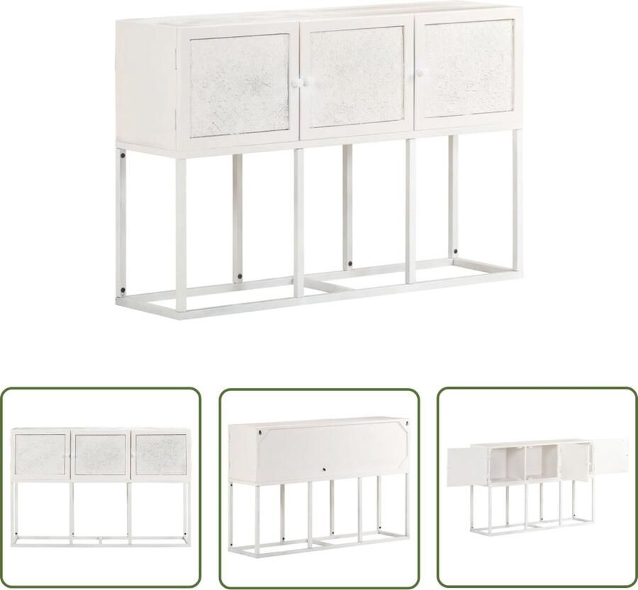 VidaXL Dressoir 115x30x76 cm massief mangohout Dressoir Mango Hout Vintage Dressoir Landelijk Dressoir Industrieel Dressoir