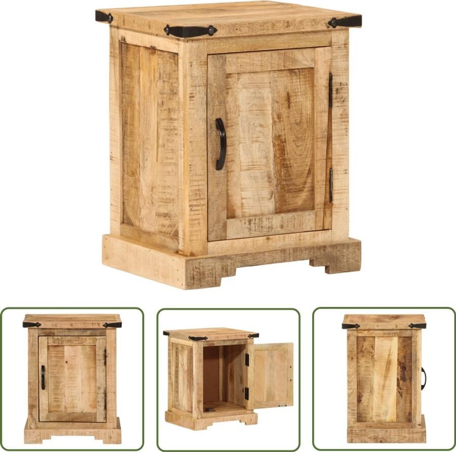 The Living Store Nachtkastje 40x35x50 cm massief mangohout Nachtkastje Mango Hout Houten Nachttafel Kamermeubilair Slaapkamers