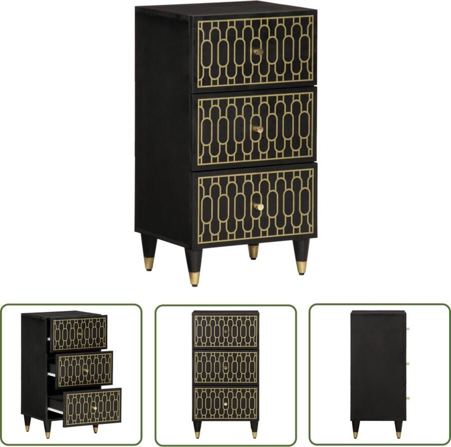 VidaXL Mango Wood Bijzettafel Bijzetkast 40x33x75 cm massief mangohout Vintage Stijl Salontafel Living Room Furniture