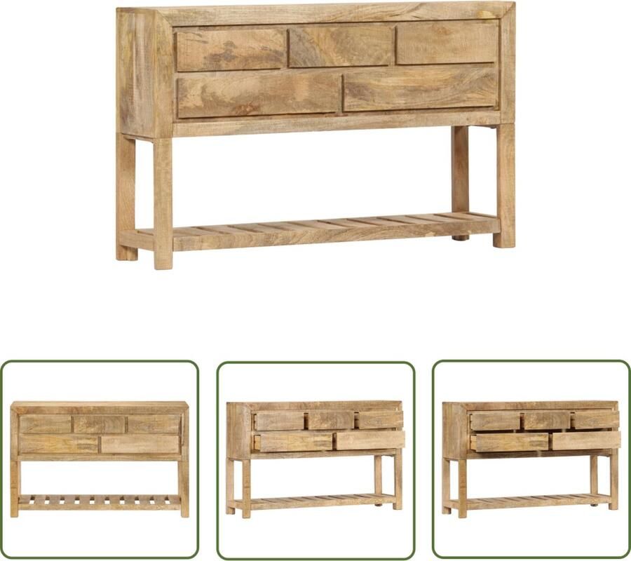 VidaXL Mango Wood Furniture Dressoir 120x30x75 cm massief mangohout Kast Salontafel Living Room Furniture