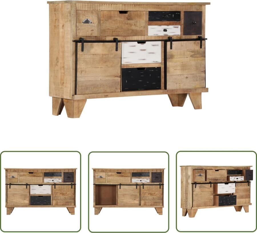 VidaXL Dressoir 140x38x90 cm massief mangohout Dressoir Mango Wood Furniture Vintage Dresser Living Room Storage Bedroom Furniture