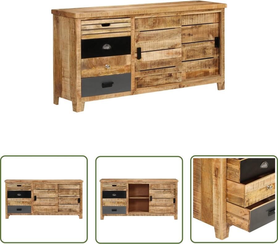 VidaXL Dressoir 160x40x80 cm massief mangohout Dressoir Mango Wood Furniture Vintage Dresser Landelijke Commode Salontafel
