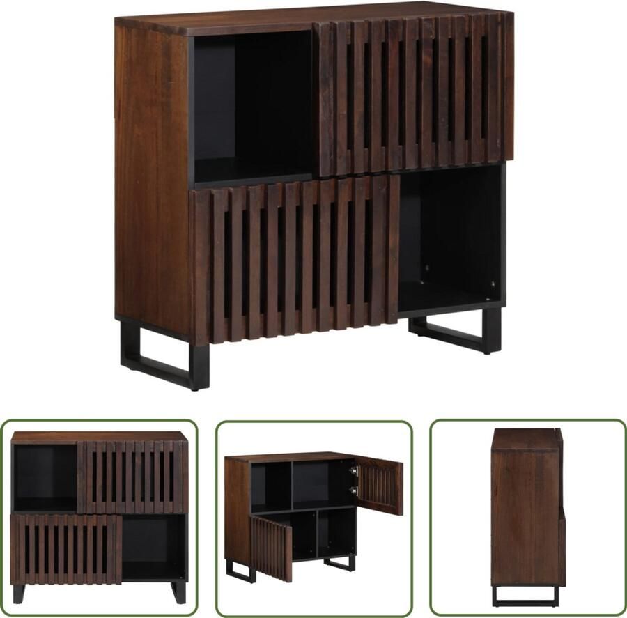 The Living Store Dressoir 80x34x75 cm massief mangohout bruin Dressoir Mango Wood Furniture Industrial Style Furniture Vintage Dresser Living Room Storage
