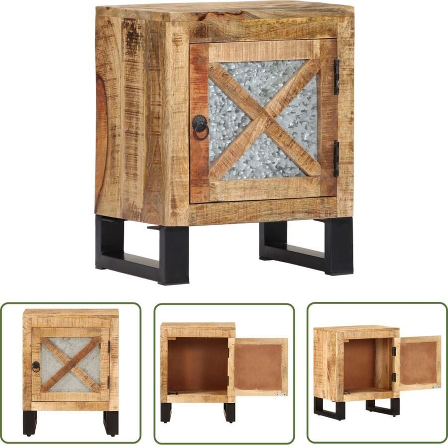 The Living Store Nachtkastje 40x30x50 cm massief mangohout Nachtkastje Mangohout Slaapkamermeubilair Opbergkast Woonaccessoires