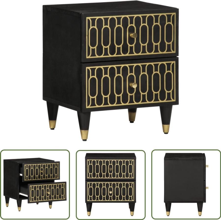 VidaXL Nachtkastje 40x33x46 cm massief mangohout Nachtkastje Mango Wood Houten Nachtkastje Vintage Nachtkastje Slaapkamers