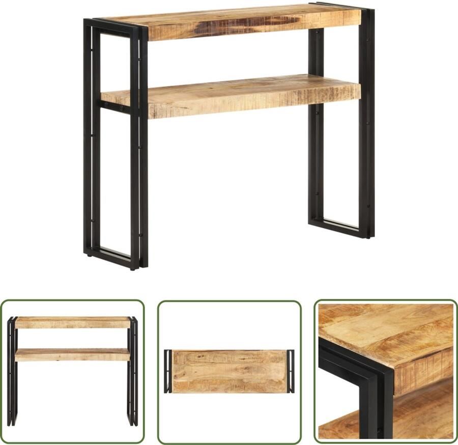 VidaXL Wandtafel 90x30x75 cm ruw mangohout Wandtafel Mango Wood Industrieel Design Salontafel Muurplank