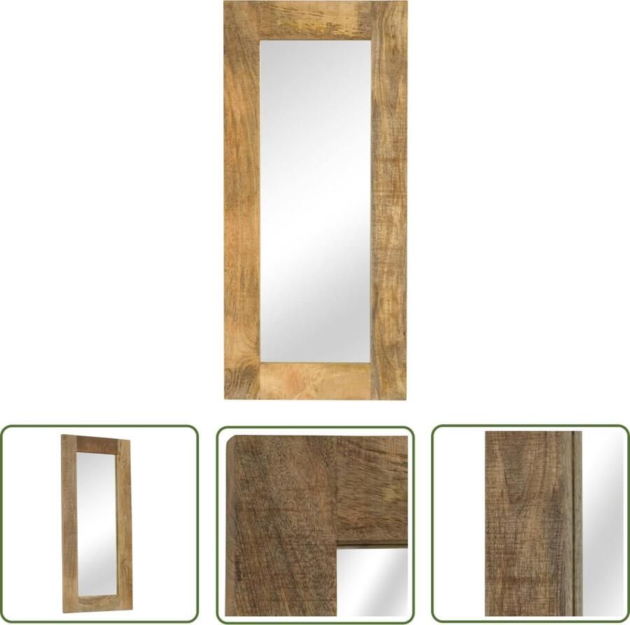 The Living Store Houten Spiegel Mangohout 50 x 110 cm Uniek vakmanschap Houten Spiegel Mangoholtspiegel Vintage Spiegel Wandspiegel Salontafel