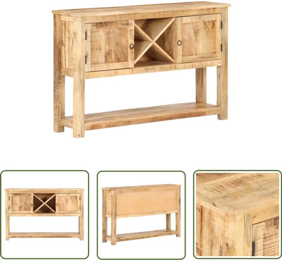 The Living Store Dressoir 120x30x76 cm ruw mangohout Dressoir Bijzettafel Mangohout Vintage Woonaccessoires