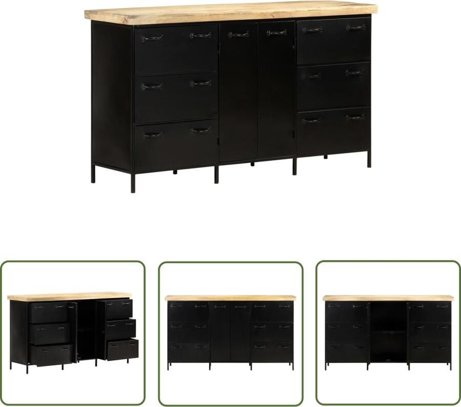 VidaXL Dressoir 140x38x76 cm ruw mangohout Dressoir Mangohout Industrieel Dressoir Vintage Dressoir Salontafel